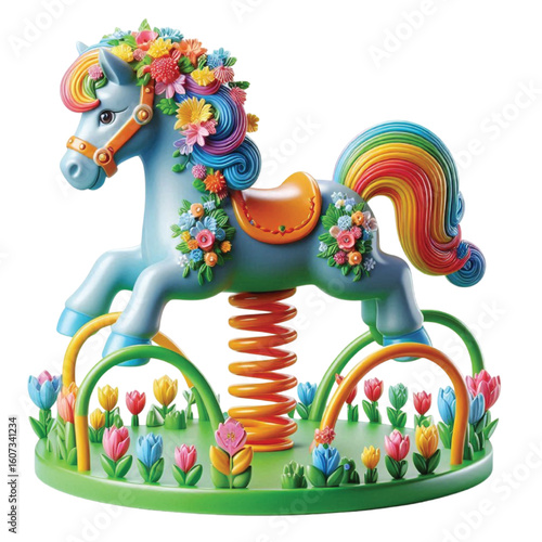 Spring horse playground transparent
