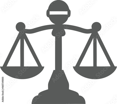 Scales of Justice Icon Silhouette Graphic Design