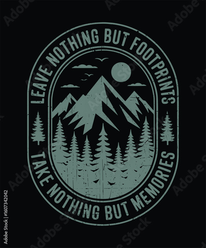 Leave Nothing But Footprints  Minimalist Hiking Quote for Outdoor Lovers and Nature Conservation