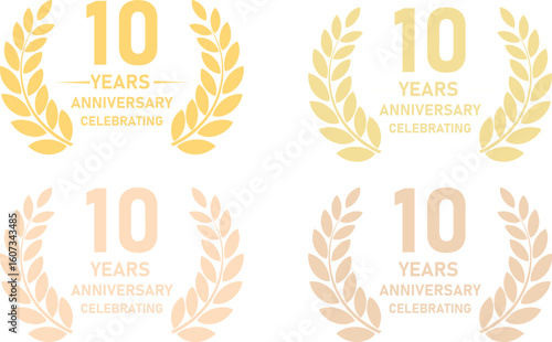 10 Years Anniversary Icons for Celebrating Achievements and Loyalty