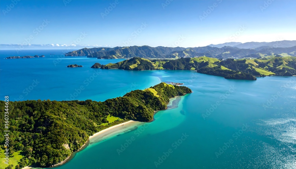 Fototapeta premium Panoramic view of a coastal bay