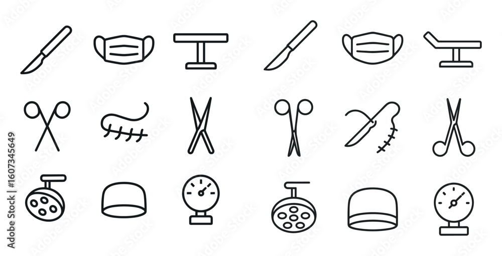 Fototapeta premium Surgical Tools Icons