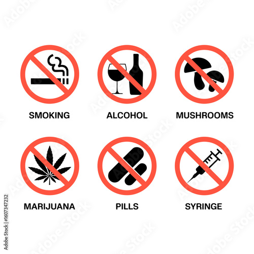 set of no smoking signs
