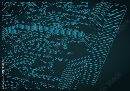 Circuit board drawing close up