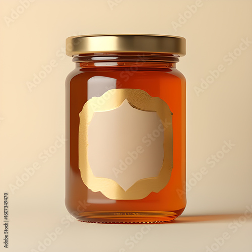 glass jar of preserved tomatoes a jar of fresh honey