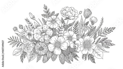 Wallpaper Mural set of flowers Torontodigital.ca