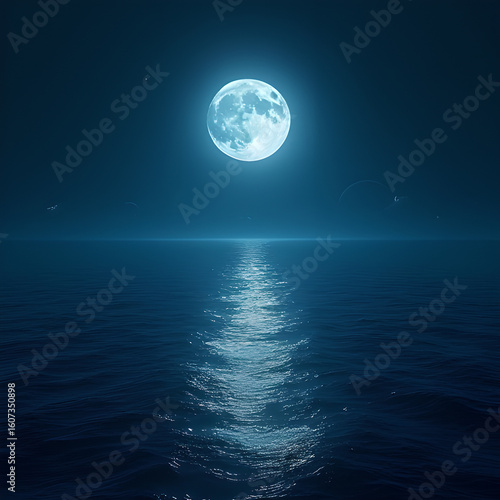 full moon over water