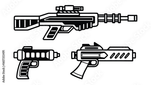 Future Technology theme scientific instruments set art illustration