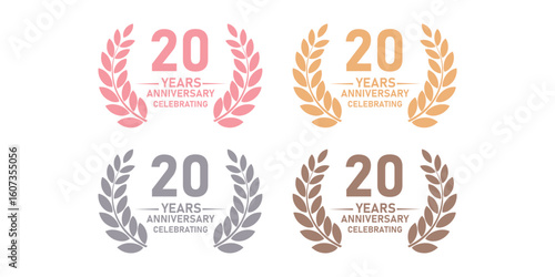 20 Years Anniversary Emblems for Corporate Success and Recognition