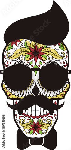 Masked skull: a mysterious Venetian carnival decoration for a Halloween or masquerade party