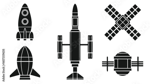 Future Technology theme scientific instruments set art illustration