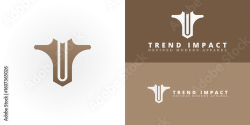 The stylish abstract TI emblem is expertly crafted for a contemporary Fashion and Apparel brand. Its elegant form subtly alludes to garments, capturing a sense of sophistication and modern style.