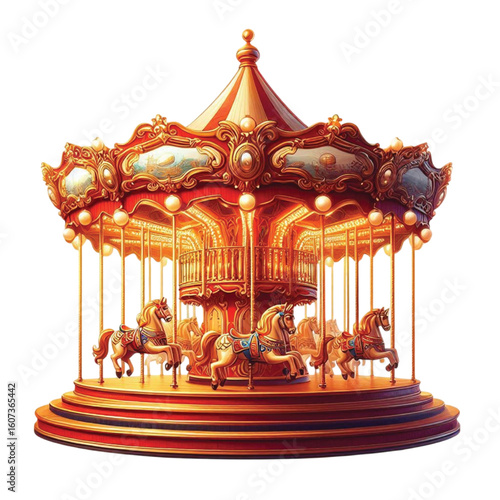 Red And Gold Carousel Rid transparent