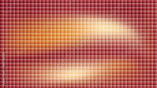 Pixel fractal glass gradient background with purple, pink and yellow blur colors and rippled chrome design. Ribbed lines wallpaper with fluorescent motion and iridescent flow. Vector illustration.