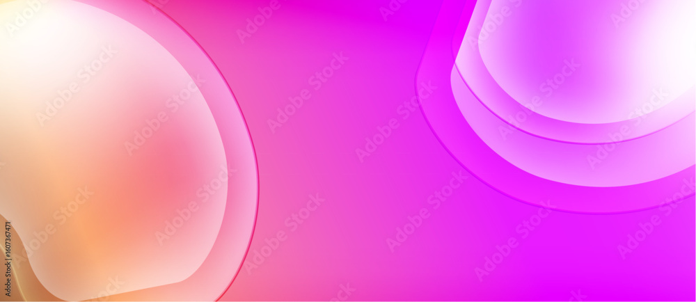 Obraz premium Abstract background features soft pink, purple hues. Overlapping circles create dynamic visual effect. Smooth gradients provide modern aesthetic.