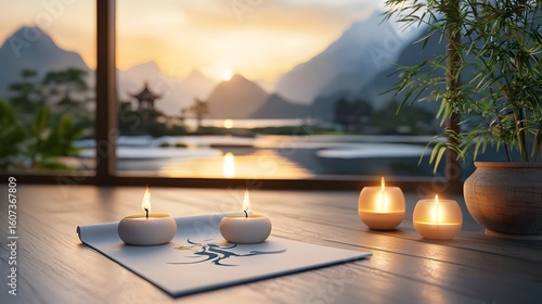 Serene Zen Meditation with Candles and Incense