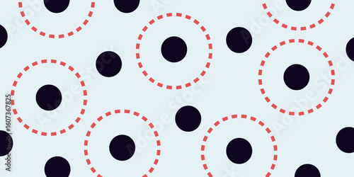Seamless abstract circle pattern. Minimal geometric vector background.