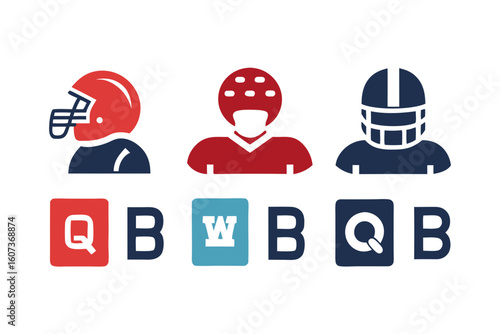 American football player icons representing quarterback and running back positions