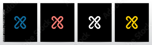 Shoelace Shoestring Bootlace Lace Letter Initial Logo Design X