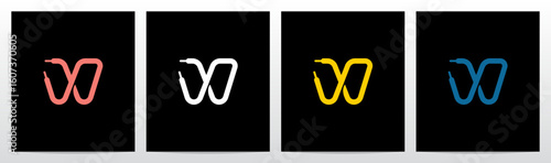 Shoelace Shoestring Bootlace Lace Letter Initial Logo Design W