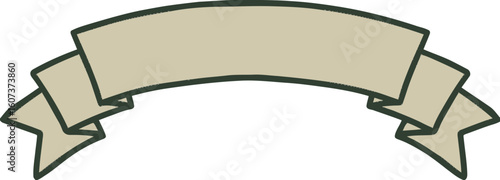 A beige banner or ribbon with a curved design, isolated on a white background, ready for your message