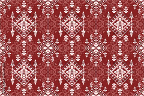 red carpet texture. Damask seamless pattern vector background. baroque style pattern. Luxury textile. Graphic ornate pattern for wallpaper, fabric, packaging, wrapping. Damask floral ornament.