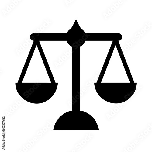 An illustration of scales of justice isolated on white background, representing law and balance