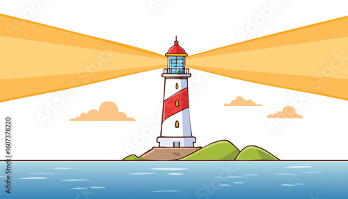 lighthouse beacon icon vector illustration.clip art, graphic, navigation, safety, silhouette, structure, tower, illustration, isolated, light, design, icon, lighthouse, vector, architecture, building,