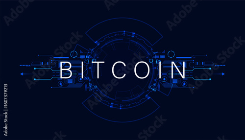 An abstract digital representation of Bitcoin, showcasing intricate patterns and blue circuitry on a dark background, symbolizing cryptocurrency innovation.