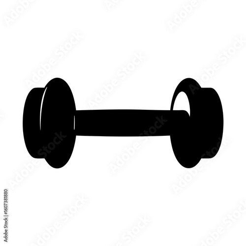 A simple black and white dumbbell illustration for strength training and fitness