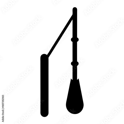 Distillation Apparatus Black and White Silhouette for Science Education and Chemistry