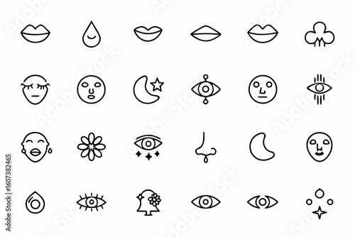 A collection of delicate faces drawn in poetic, minimalist lines — ideal for mental wellness art, women’s rights campaigns, and personal development designs.