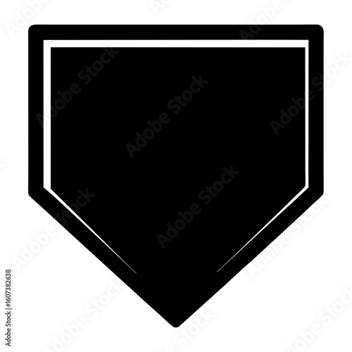 Simplified Black and White Home Plate Illustration for Baseball or Softball