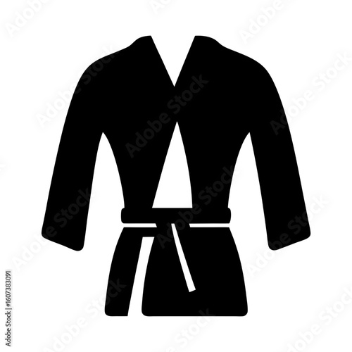 A stylized icon of a martial arts uniform or gi with belt