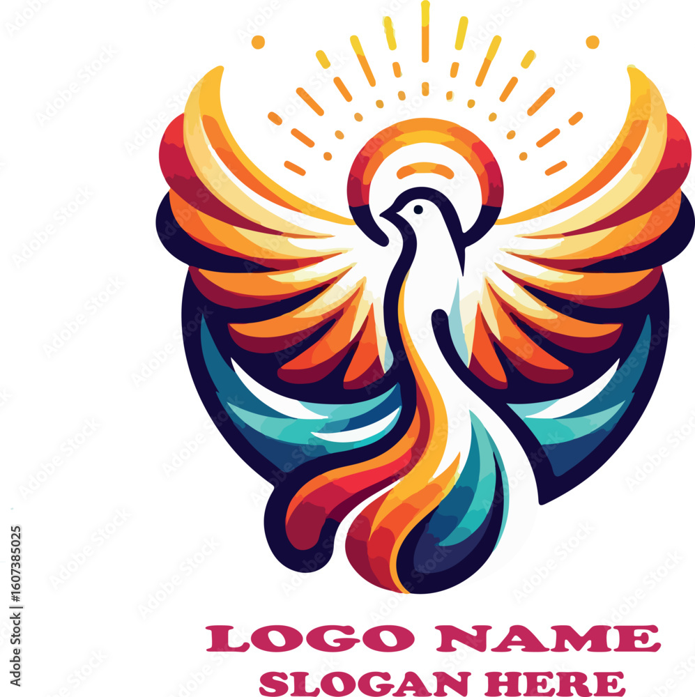 Obraz premium Espiritu santo logo vector white background .