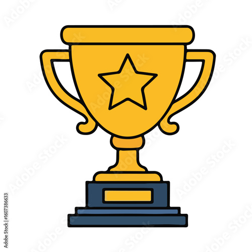 Winner Trophy Award Icon – Flat Style Vector
