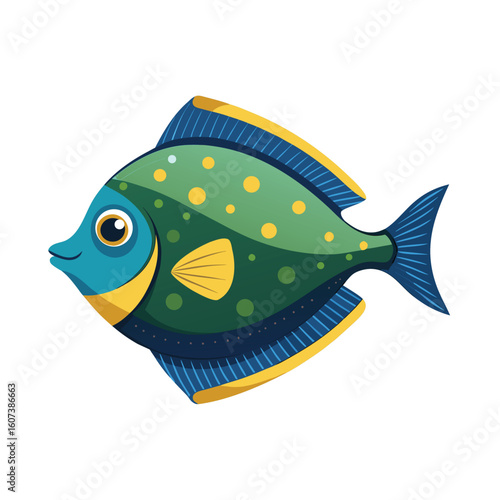 Realistic flounder fish illustration isolated on white background