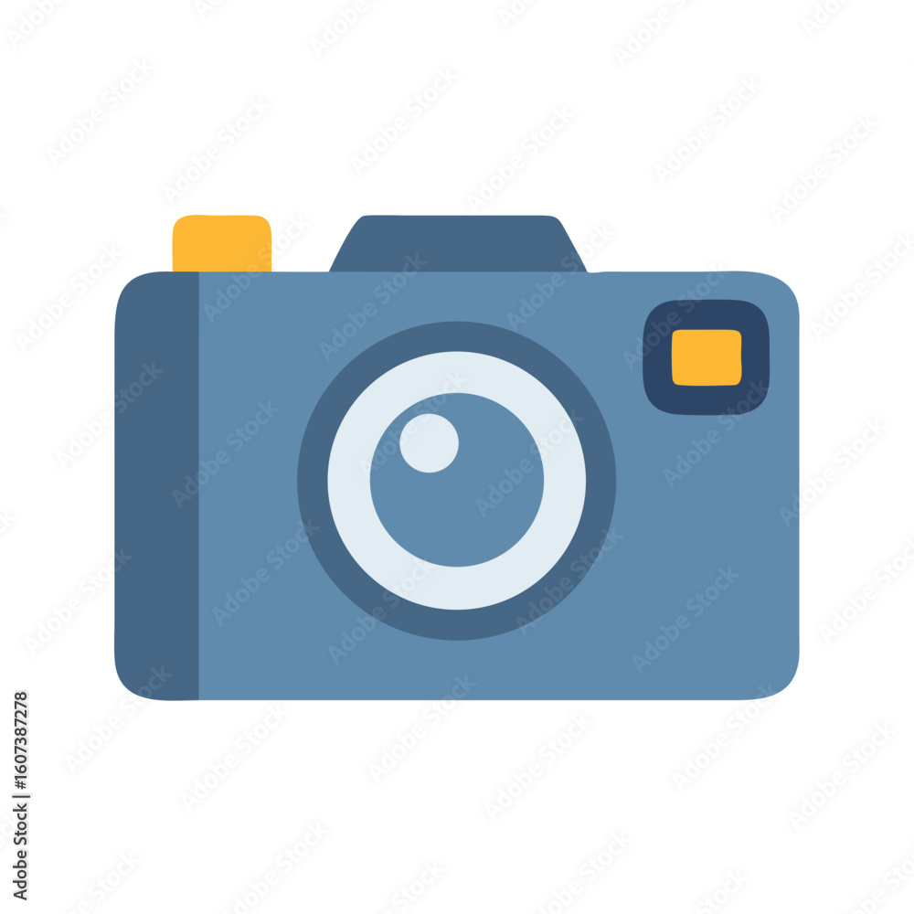 Flat vector illustration of a retro camera on black Flat vector illustration of a retro camera on black