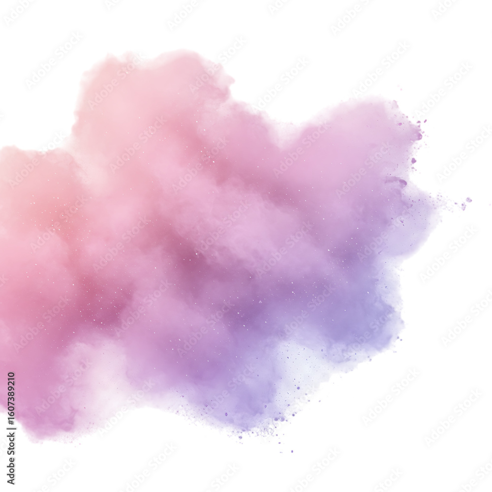 Obraz premium Pastel watercolor cloud background texture pink purple abstract gradient design for graphic design element on transparent background