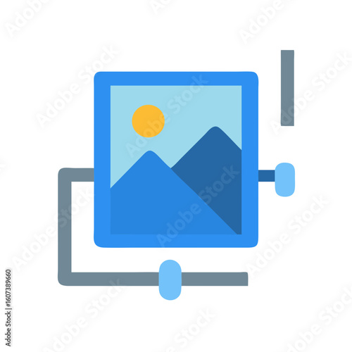 Flat illustration of image resizing tool, vector concept