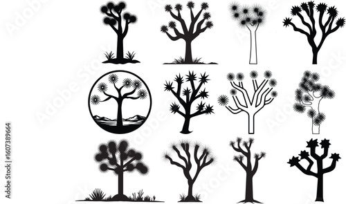 Joshua Tree Eps, Vector Images Black and White