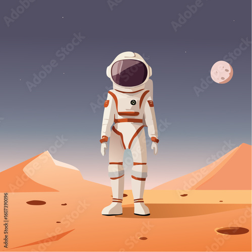 Astronaute à la surface de la planète Mars ou ailleurs