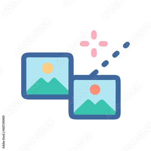Merging Images: Simple graphical illustration of image combining process