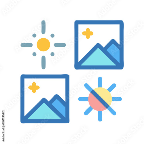 Collection of vector design elements for nature and weather