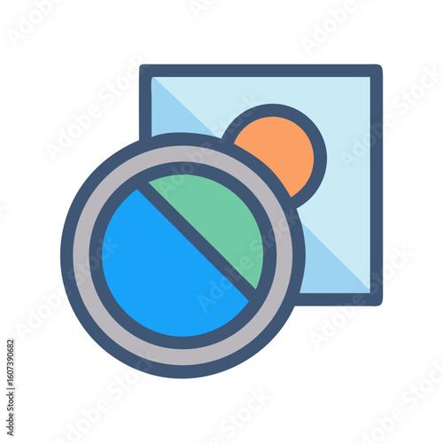 Restriction on image editing or design applications graphic icon