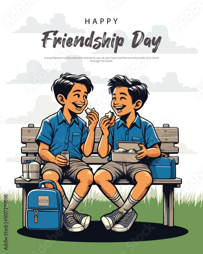 Celebrating the joy and warmth of true friendship in a colorful vector style