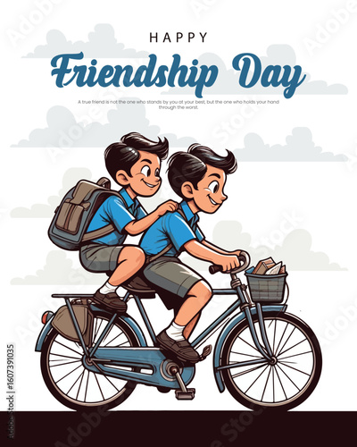 Celebrating the joy and warmth of true friendship in a colorful vector style