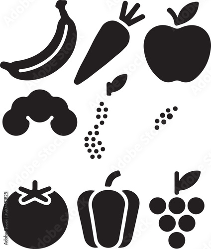 Banana carrot apple cauliflower tomato bell pepper grapes