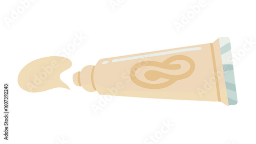 Cream tube with a dollop of product squeezing out featuring a stylized infinity symbol