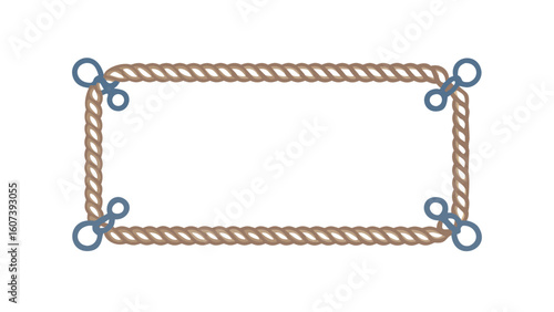 Decorative rope border with nautical knots and a black background